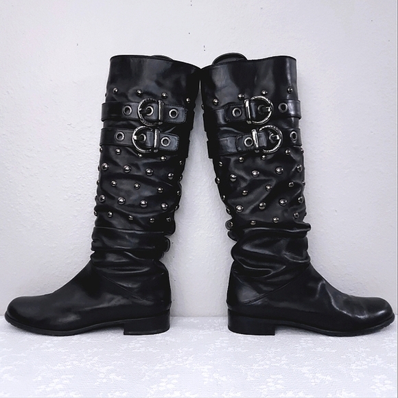 Stuart Weitzman Tall Studded Slouchy Boots - Picture 1 of 12